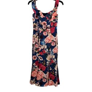 Dress The Population Off Shoulder Blue Floral Dress Size XS